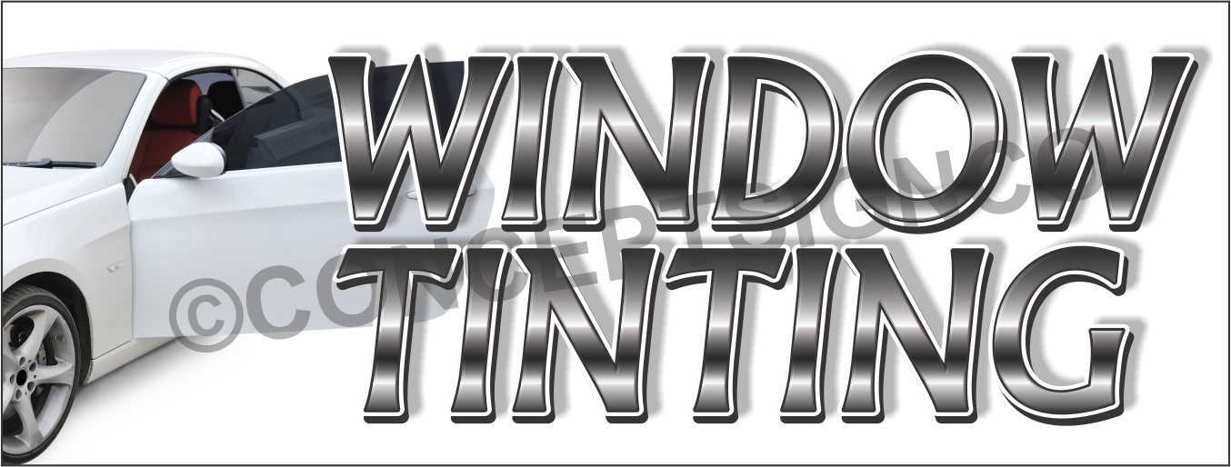 4&rsquo;X10&prime; WINDOW TINTING BANNER Outdoor Sign XL Auto Car Vehicle Tint Dark Film BIG