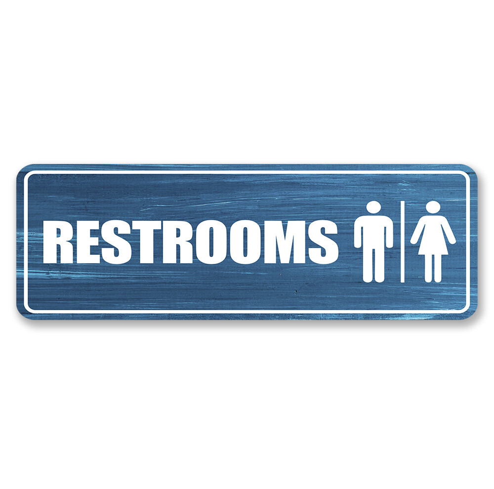 Standard Plus Restrooms Wall or Door Sign | Office Public Signage