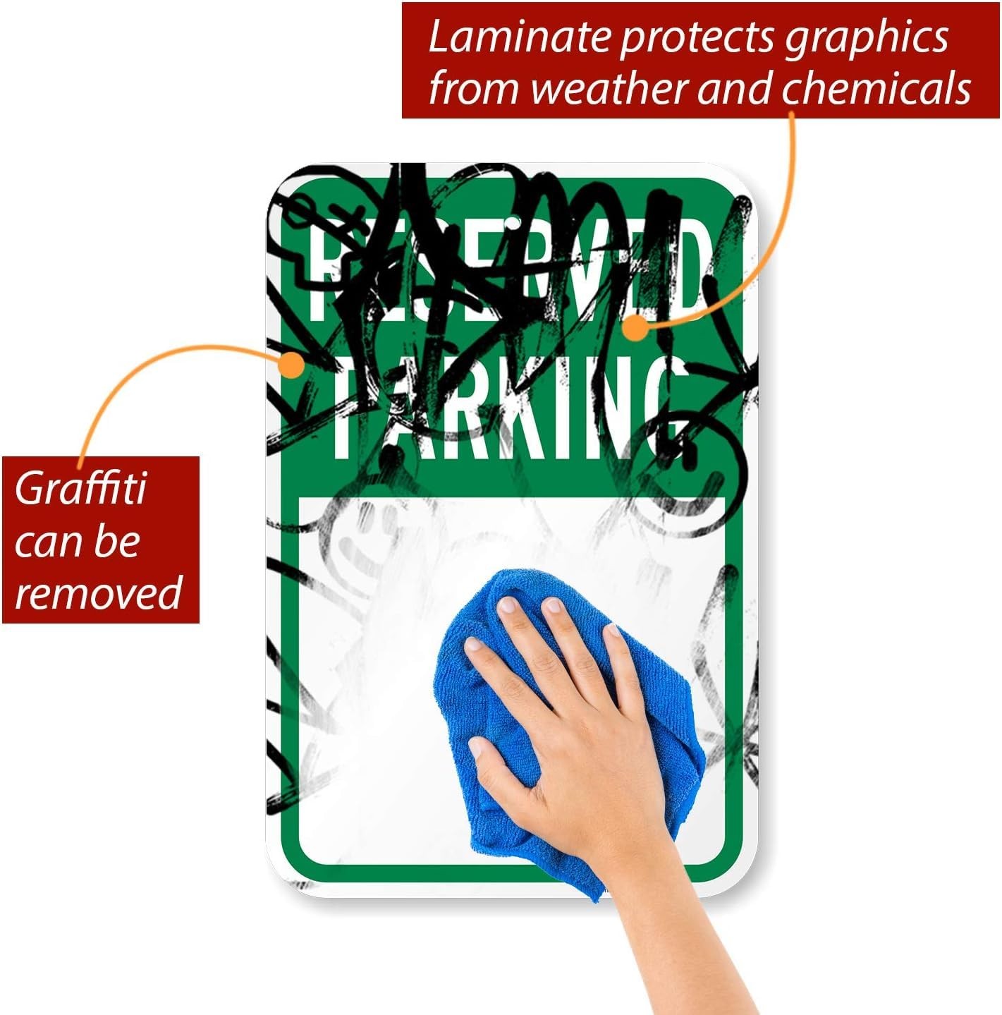 -Blank Reserved Parking Sign, Blank Write-On Sign, 12 x 18 Inches Reflective …