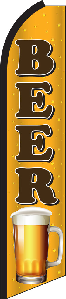 Beer 15&prime; Tall Swooper Flag & Pole Kit Feather Super Banner
