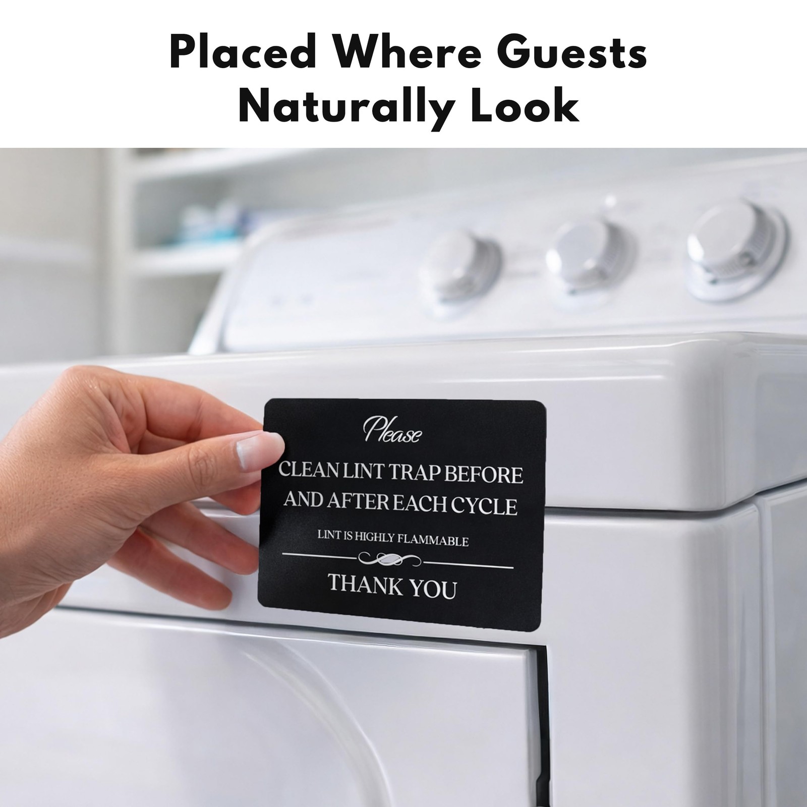 Clean Lint Trap Sign (Magnet 4.75 x 3.5 in) – Airbnb Essentials for Hosts