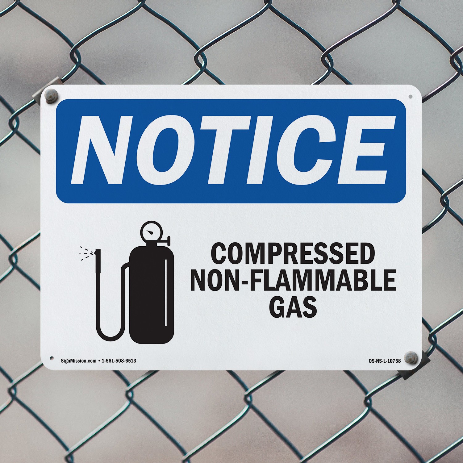 Compressed Non OSHA Notice Sign Metal, Plastic, Or Decal – 5 or 10 Pack