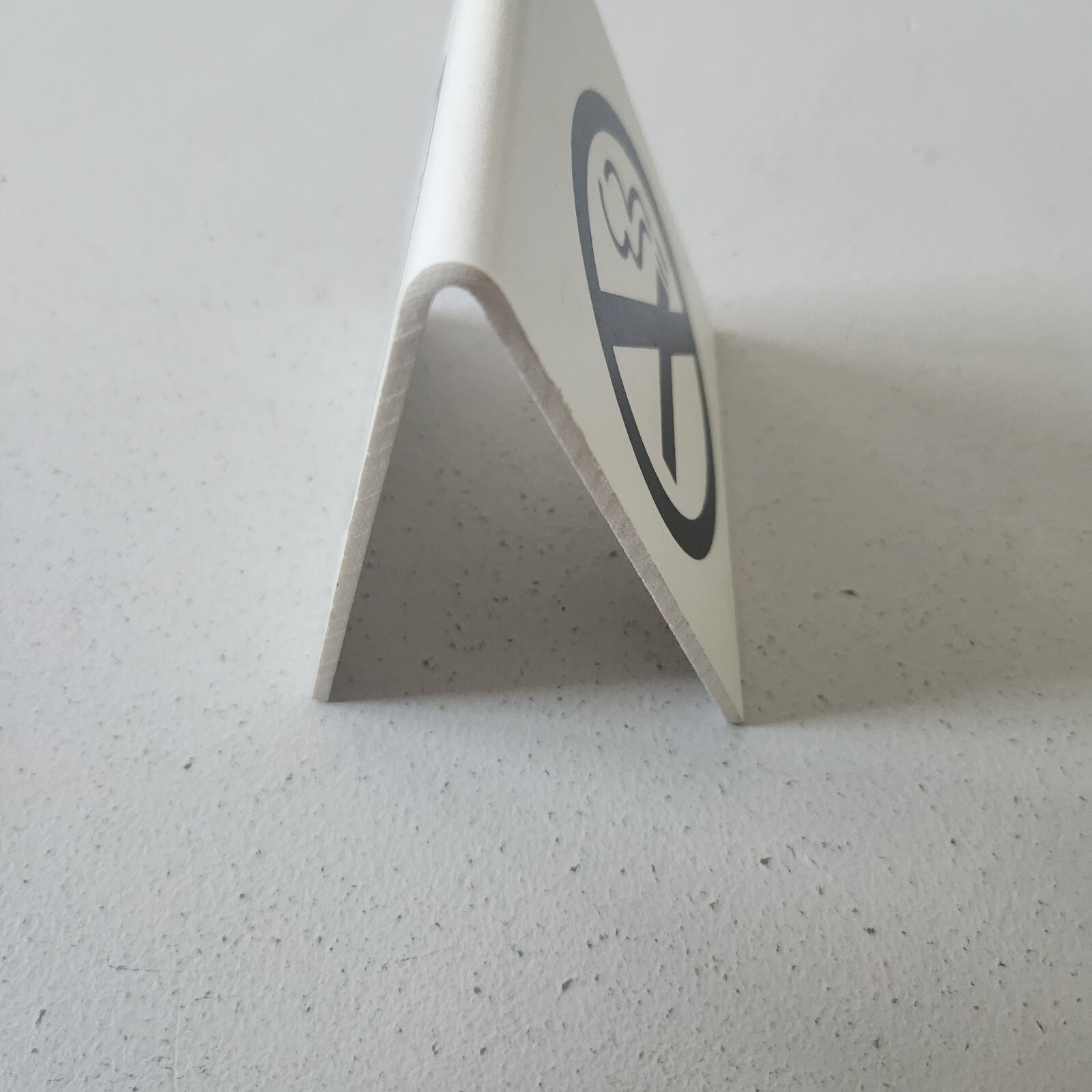 No Smoking Symbol Black Sign Table Top Tent A-Frame Double Sided White Plastic