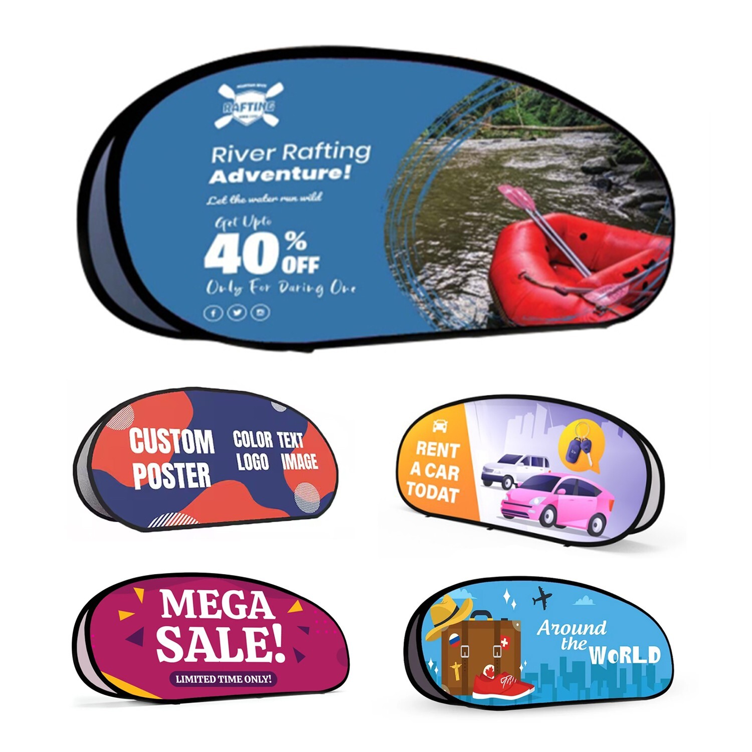 Bean Shaped Popup banner A-board Sign Banner Display-Provide Professional Design