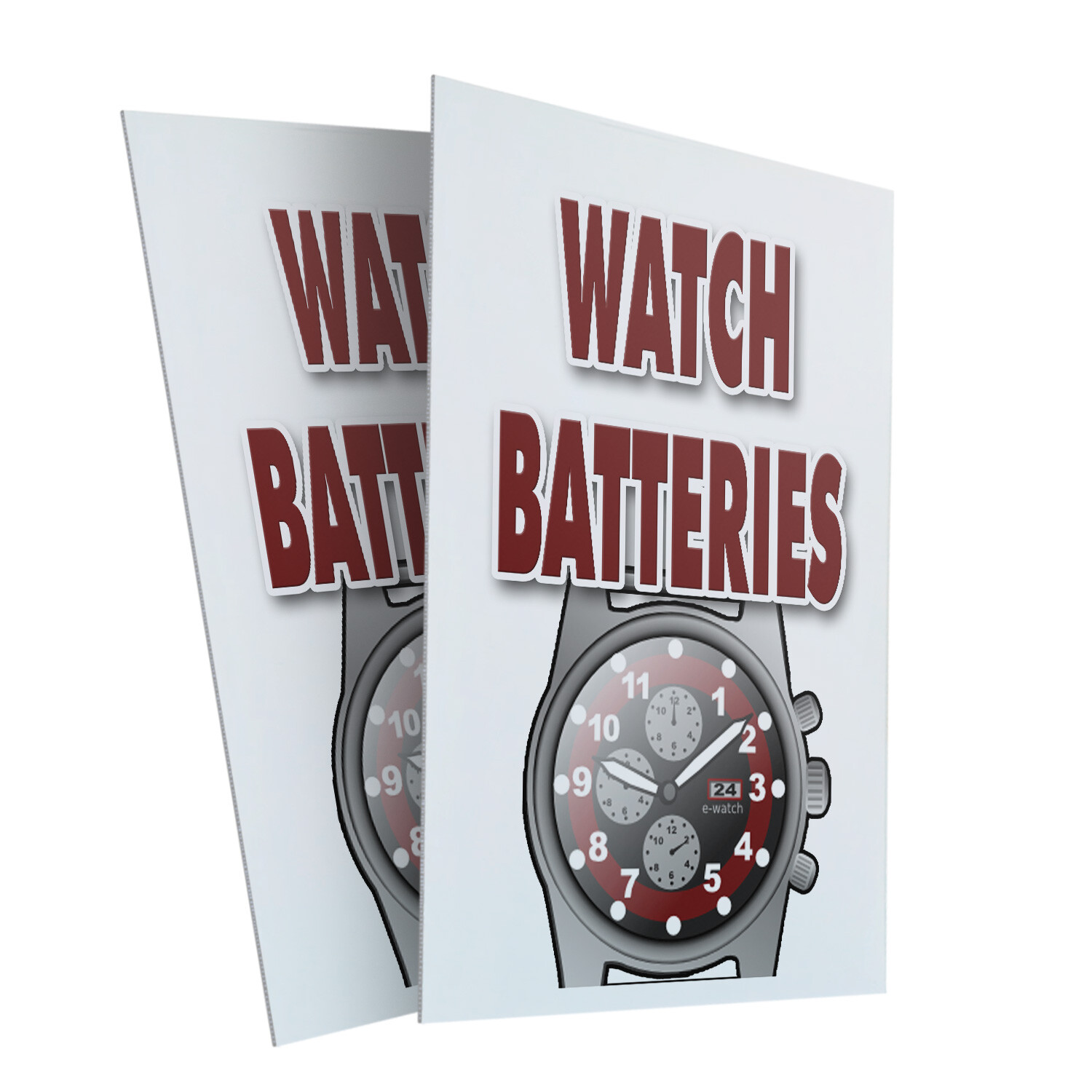 Watch Batteries 24&Prime; x 36&Prime; 2 Pack Of Store Sign Plastic Or Decal