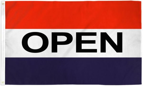 Open Flag 3x5ft We&rsquo;re Open Now Open Sign Open Banner Red White Blue Flag