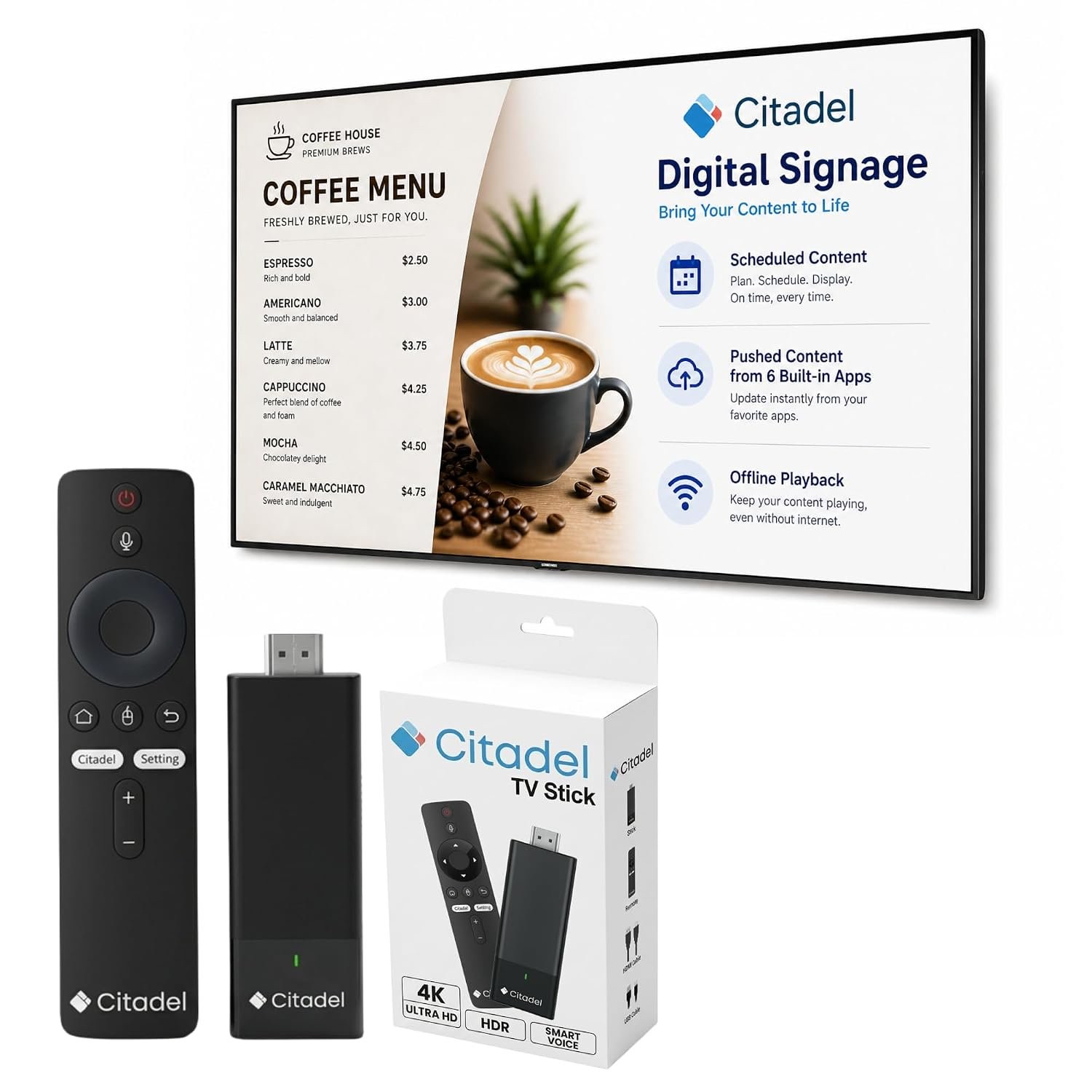 Citadel Digital Signage Display Board and Menu for Business with Offline…