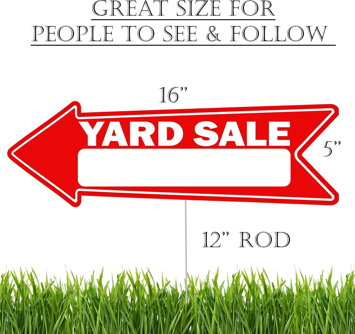 6 Piece Yard Sale Arrows – Yard Sign Double Sided With Stake 16 Inch By 5 Inc…
