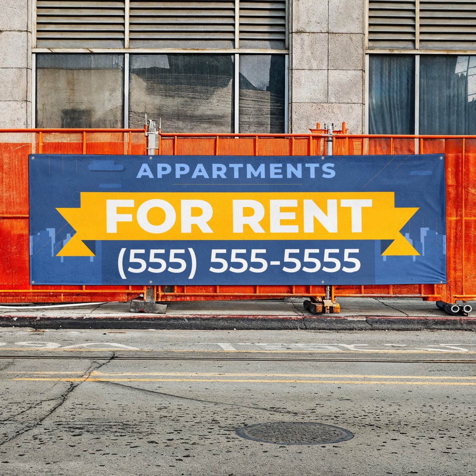 APARTMENTS FOR RENT Vinyl Banner | Retail Storefront Advertising | Custom Sizes