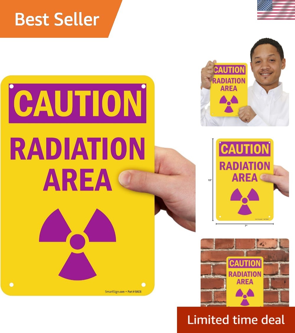 Easy Install 10 x 7 Caution Radiation Area Sign – Long-Lasting HDPE Material