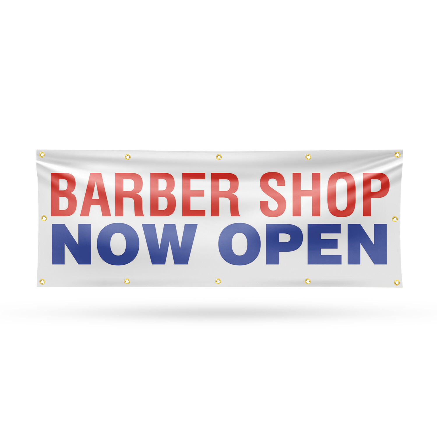 Barber Shop Now Open Vinyl Banner Sign with Metal Grommets Heavy-Duty