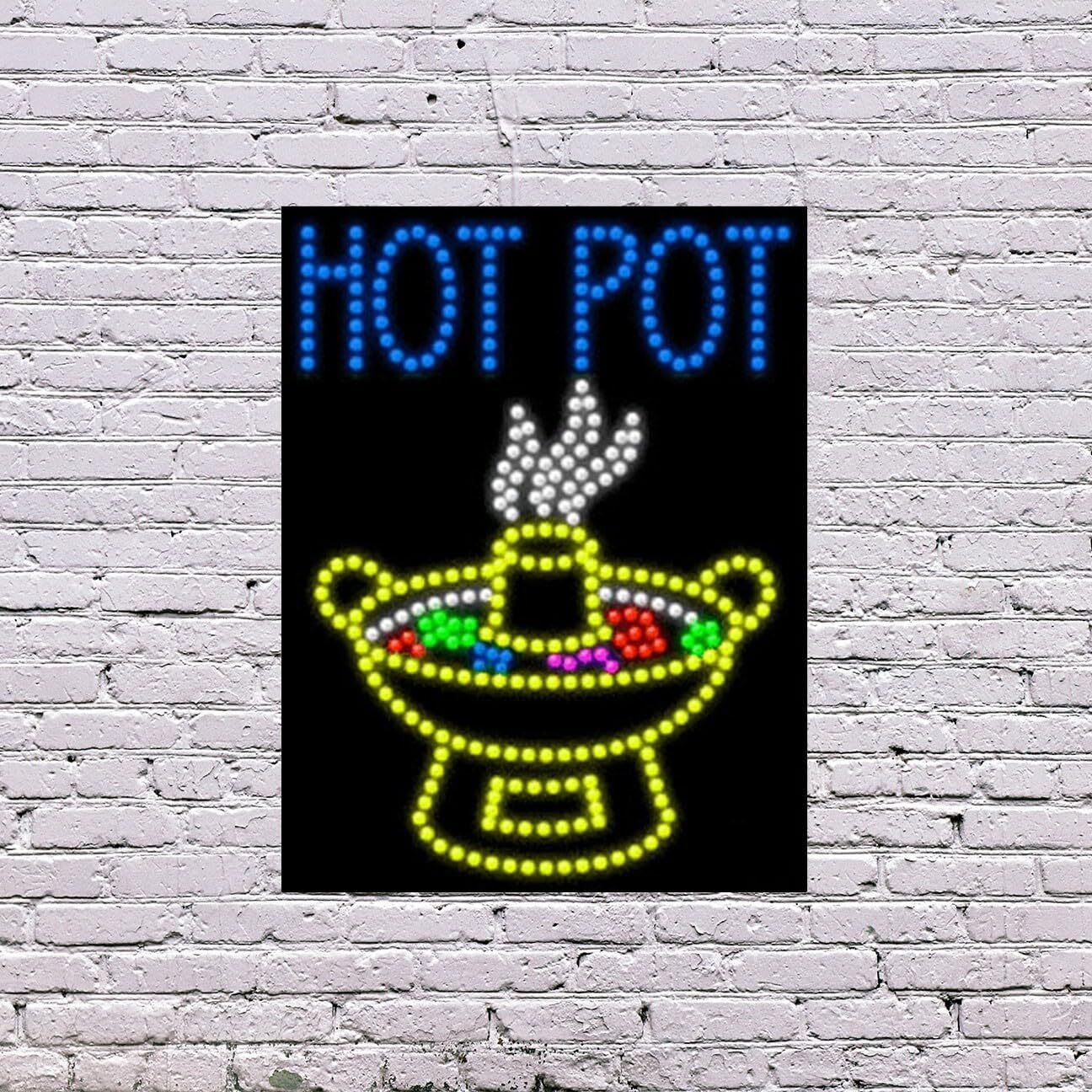 LED Hot Pot Sign | Light Up Sign | 26&Prime;H x 20&Prime;W x 2&Prime;D