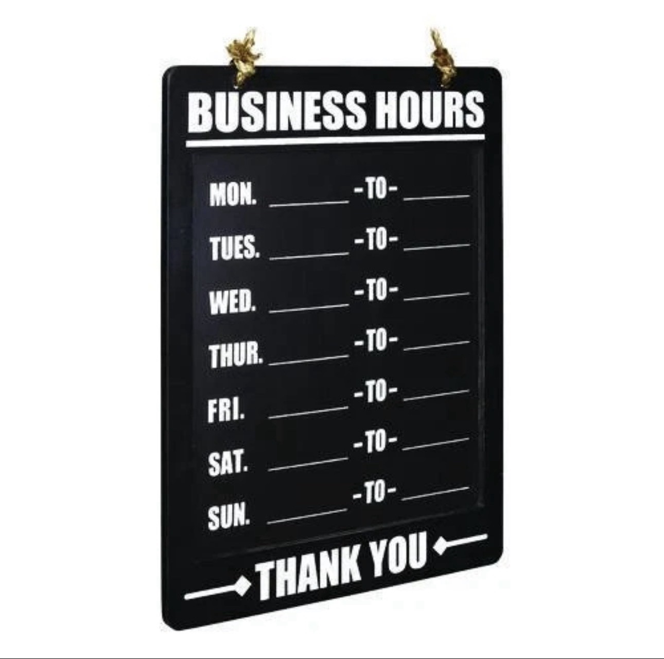 Excello Global Products Hanging Business Hours Chalkboard Door Sign 10×13.75&Prime;