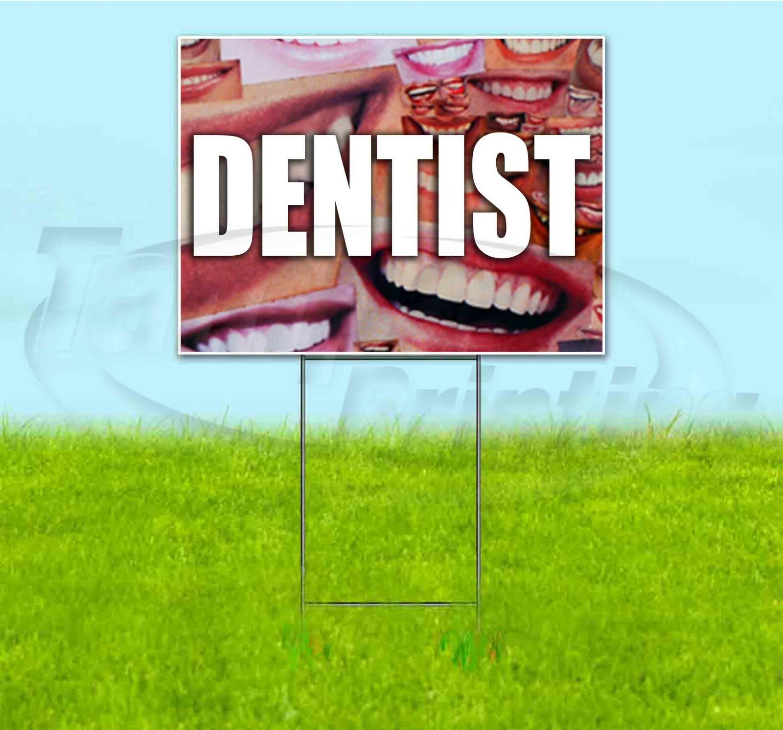 DENTIST 18×24 Yard Sign WITH STAKE Corrugated Plastic Bandit Lawn USA TEETH