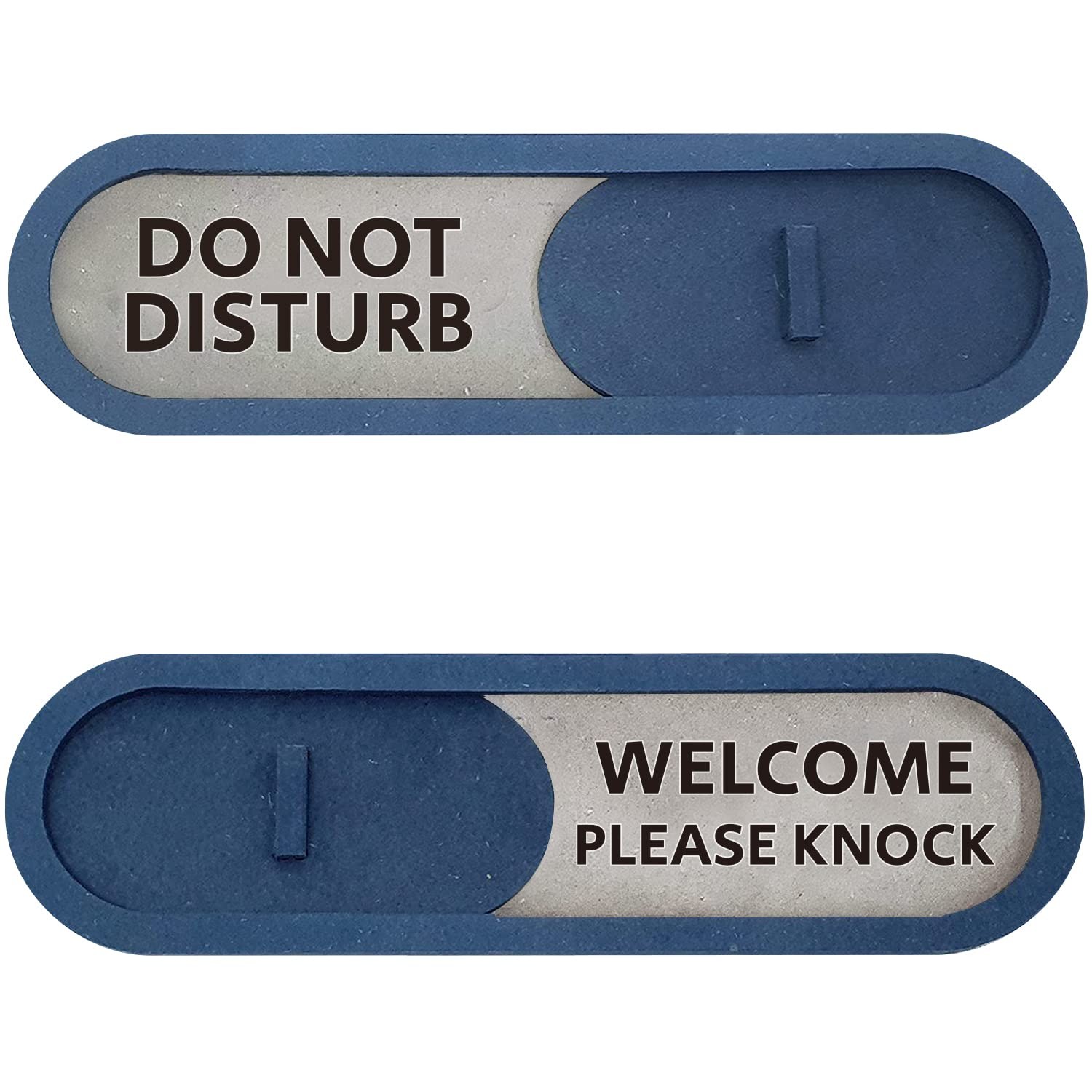 Do Not Disturb Welcome Slider Door Sign Home Office Premium Blue 7.5×2.2 Inch