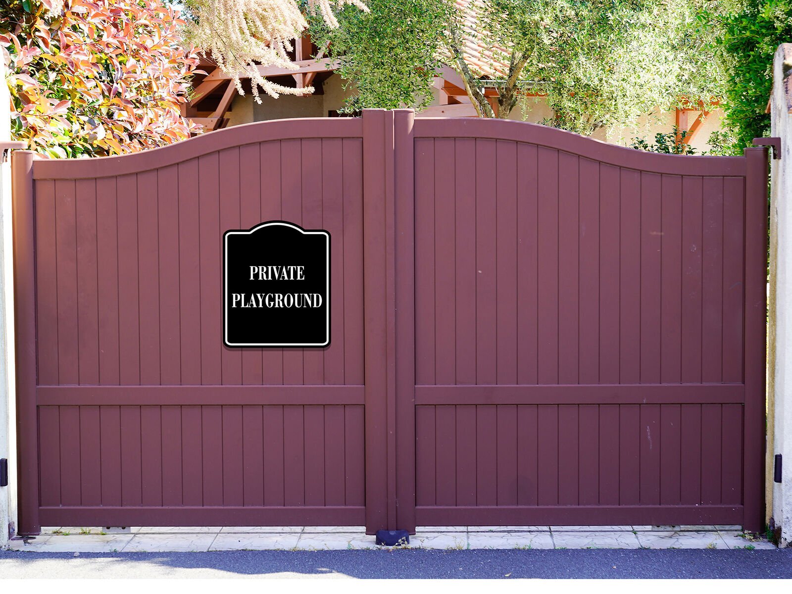 Private Playground BLACK Aluminum Composite Sign