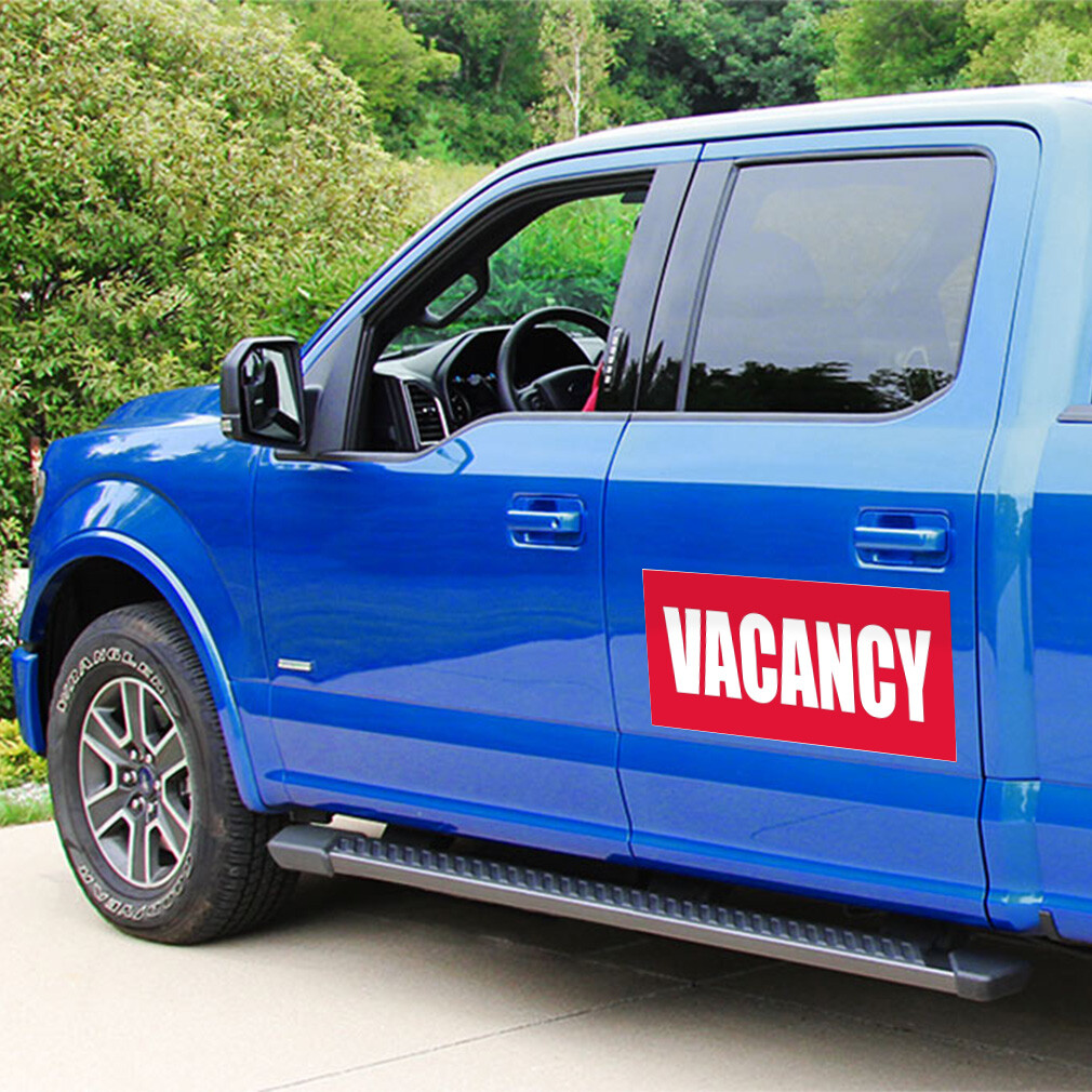 Car Magnet Set of 2 Vacancy Promotion Business Car Advertising Industrial Sign