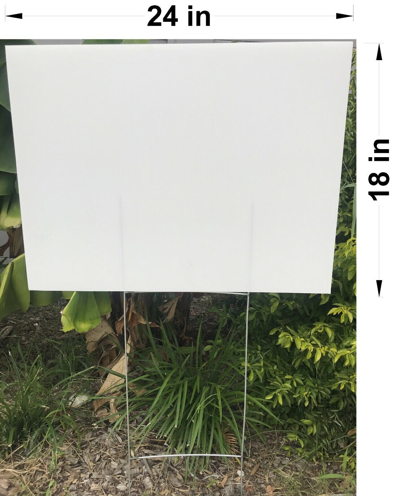 Blank Yard Signs (25-Pack) – White – 18&Prime; x 24&Prime; – With 30×10&Prime; Double H Stakes