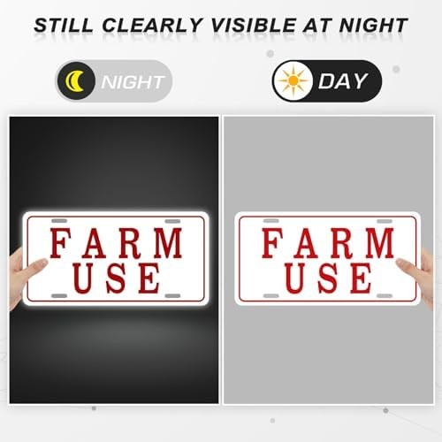 Blulu 4 Pieces Farm Use ID Tag Sign 12 x 6 Inch, Aluminum Reflective Rust Free F