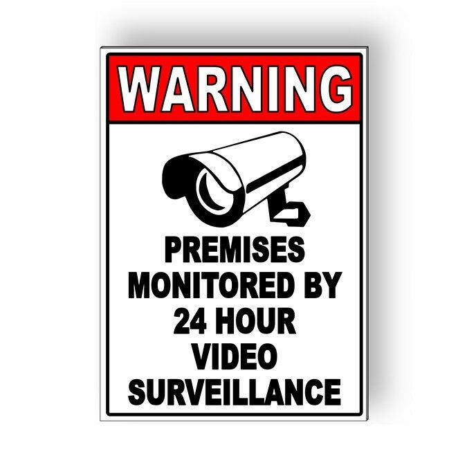 Warning Monitored Video Surveillance 24hr Security Camera Metal Sign 5 SIZES S31