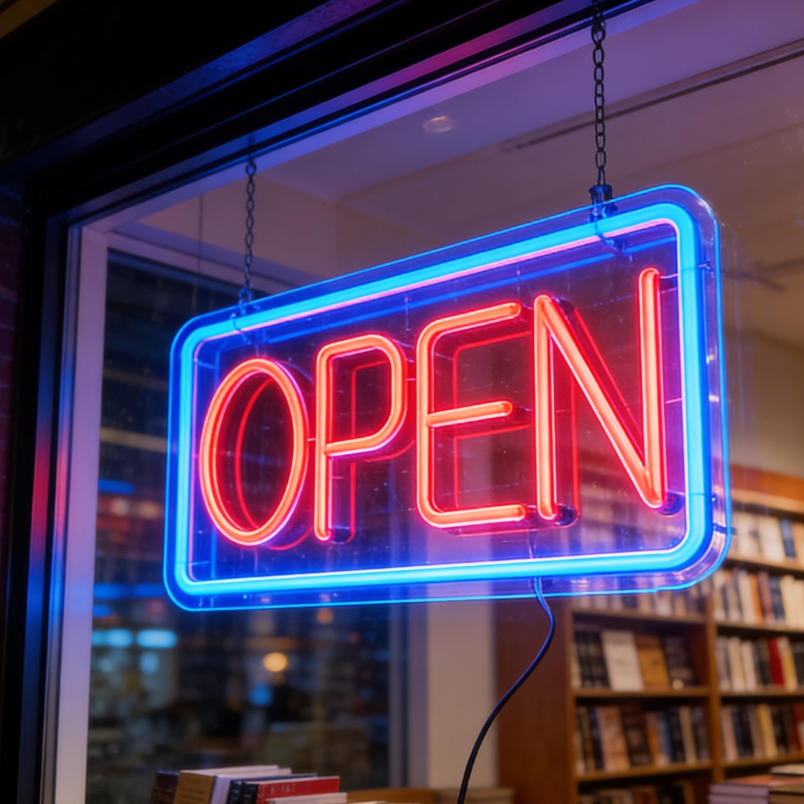 Neon Open Sign LED for Business – 16.5&Prime;x9&Prime; with Open/Closed Hours, Light for Sto