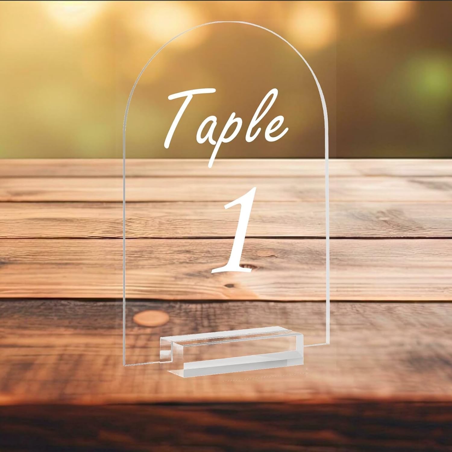 6 PCS Clear Arch Acrylic Sign With Stands 5×7 Inch Blank Table Numbers Menu