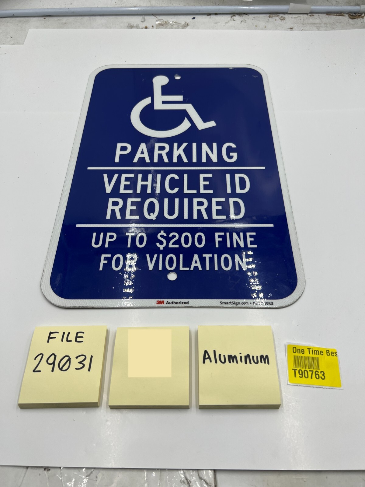 (QTY 2) SmartSign « Handicapped Parking Vehicle ID Required $200 Fine » 12&Prime; x 18