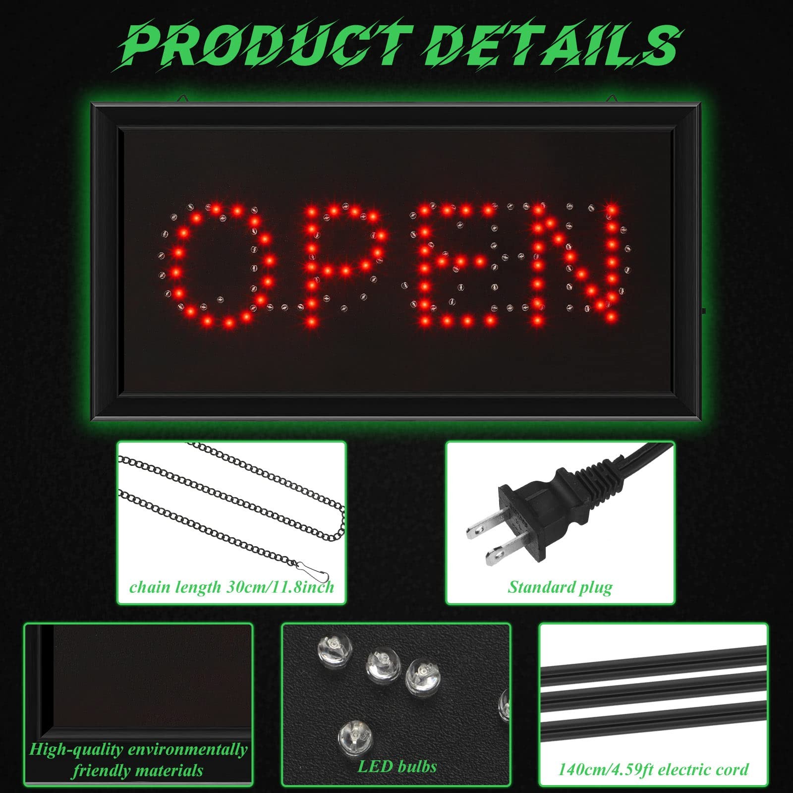Open Closed Signs for Business LED Open Closed Sign Light Open and Closed Sign