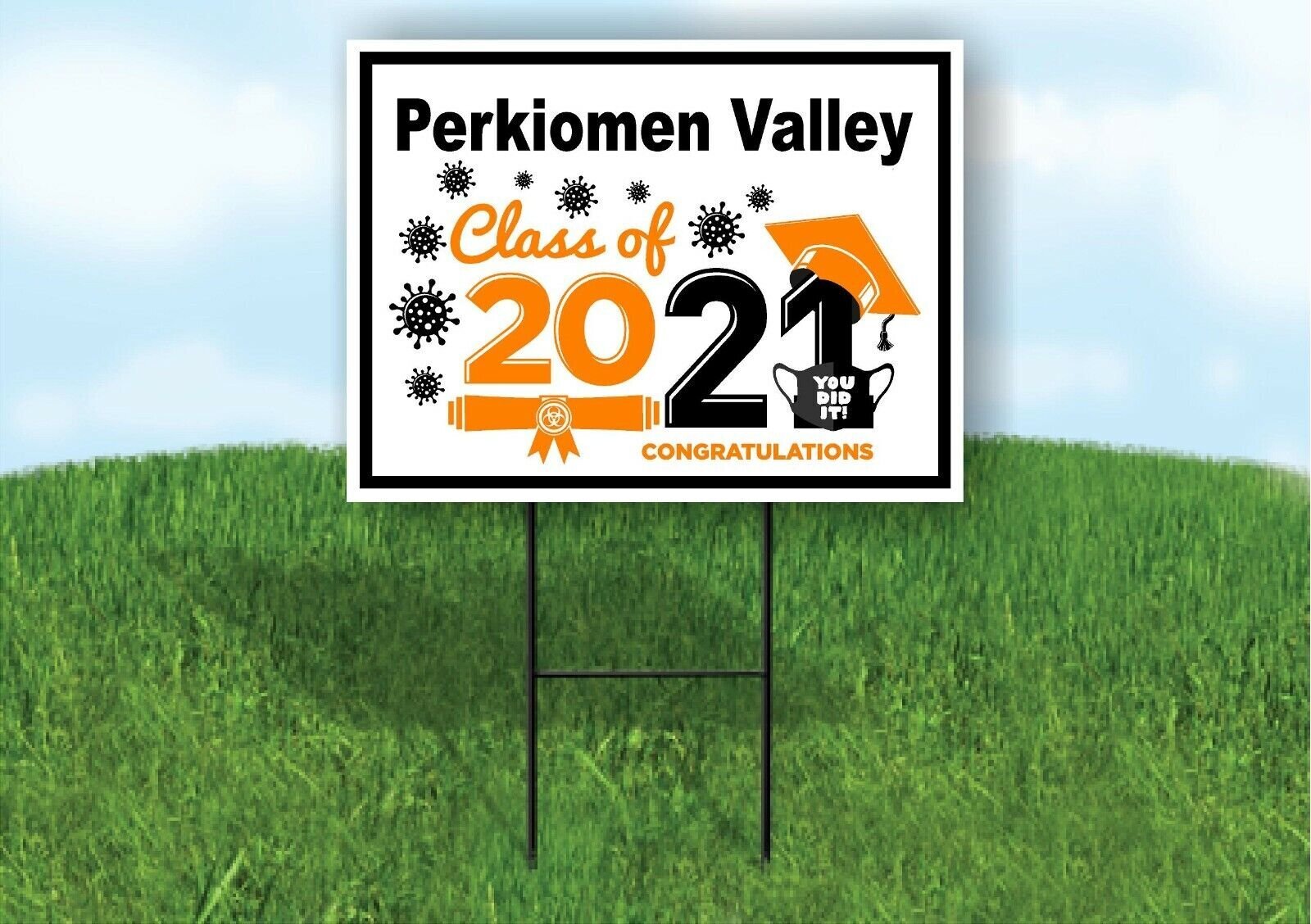 Perkiomen Valley High School Class of 2021 Graduation Yard Sign with Stand LAWN