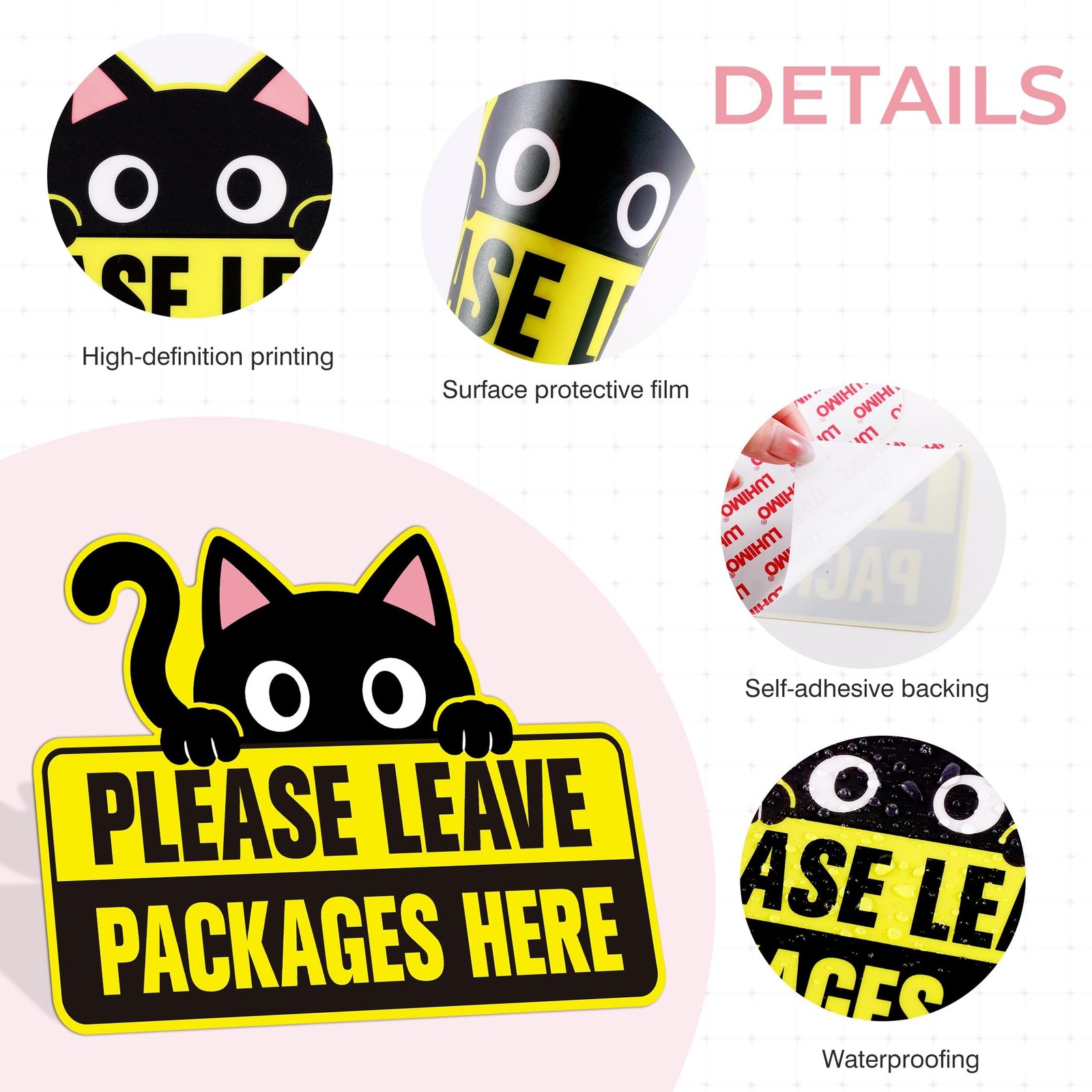 Please Leave Packages and Deliveries Here Sign,Self-Adhesive Waterproof and D…
