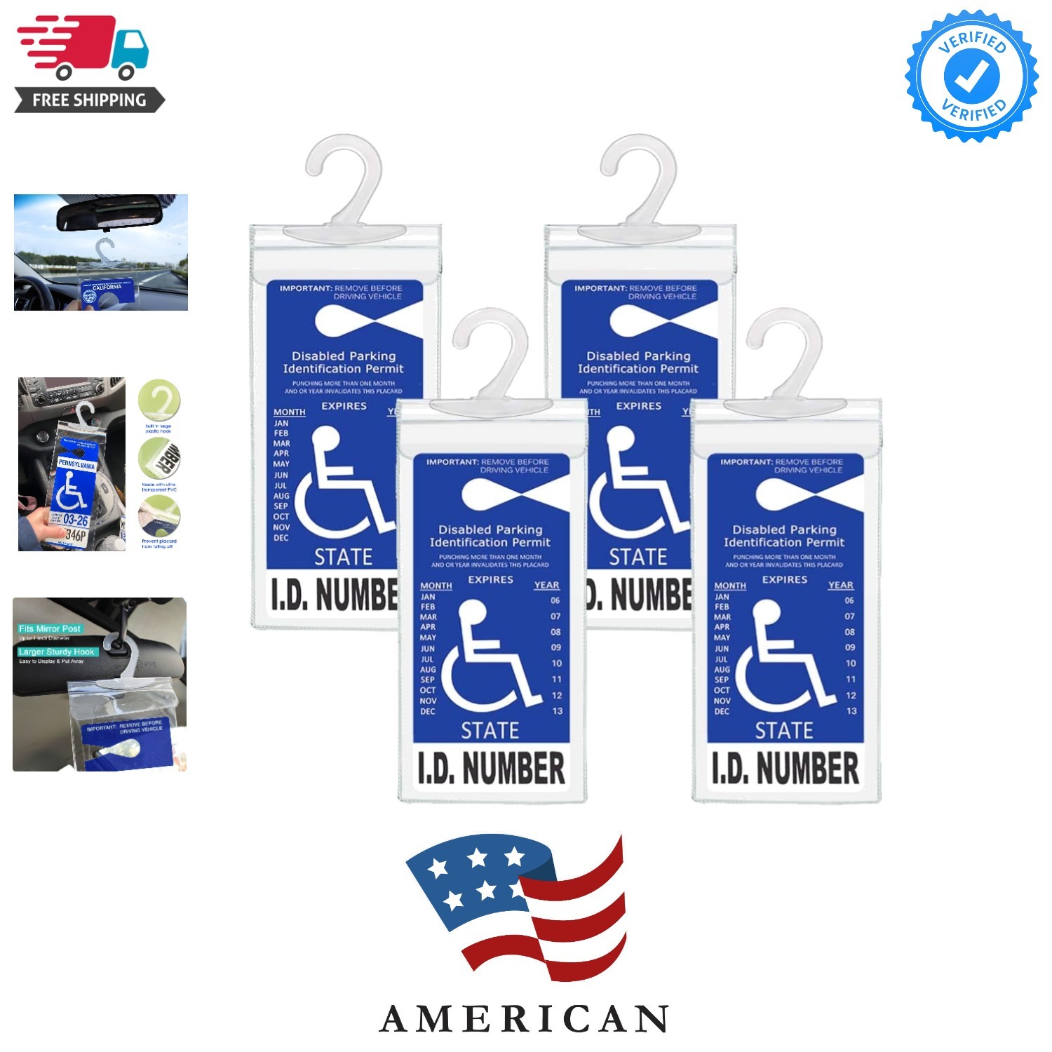 Handicapped Parking Placard Holder – Disabled Placard Protective Mirror Tag H…