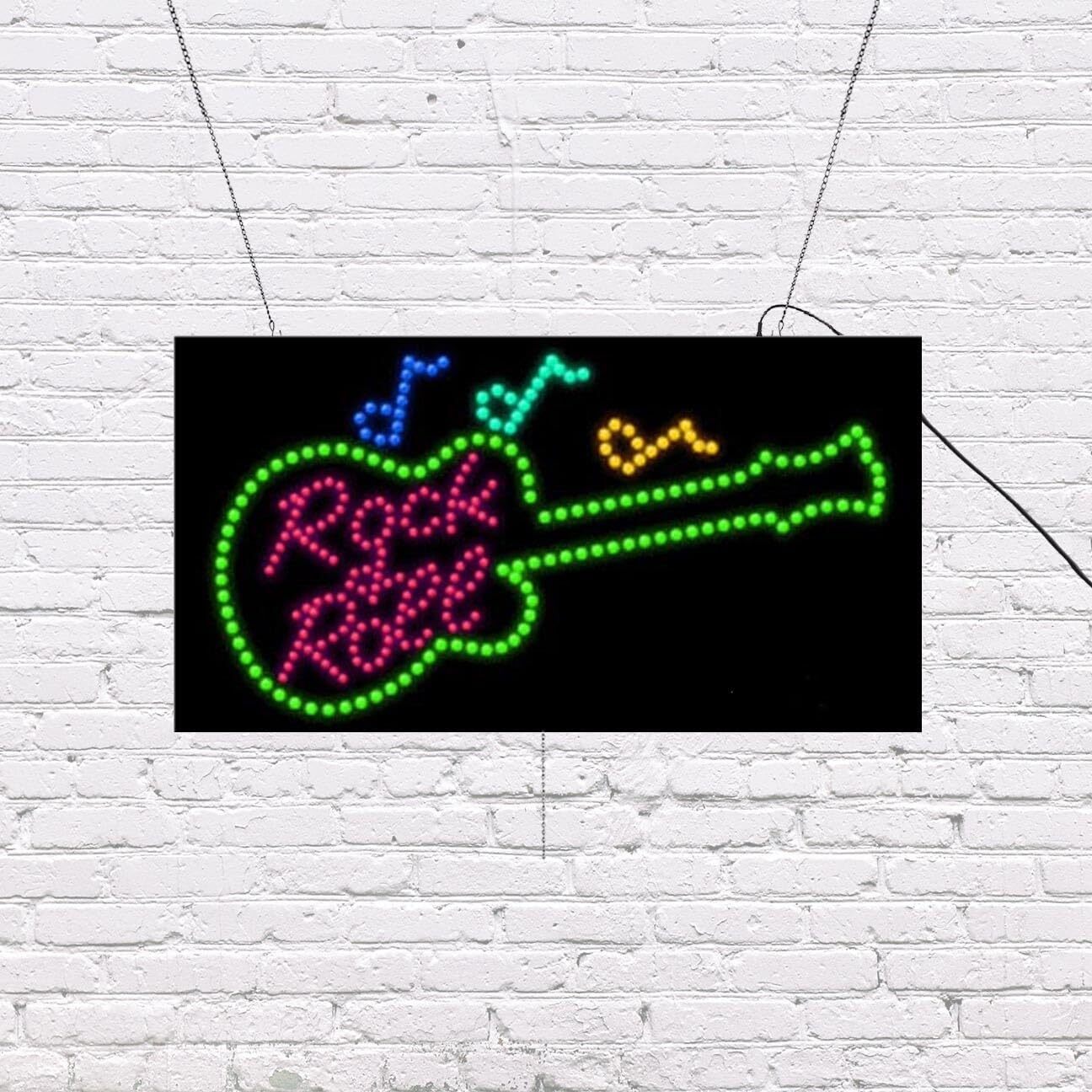 LED Rock & Roll | Light-up Sign | 31&Prime;W x 17&Prime;H x 2&Prime;D