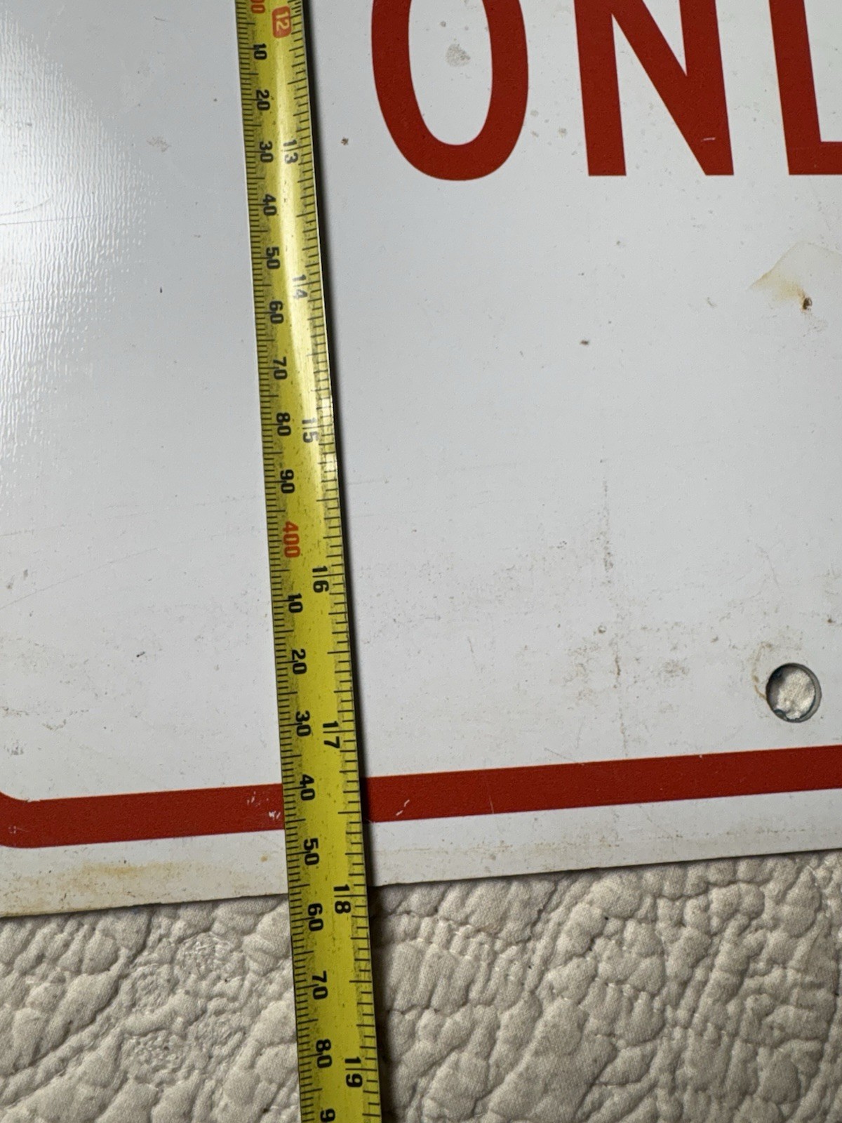 Visitor Parking Only Metal Sign Red/White Pre-Drilled Wall Mount 12×18 in