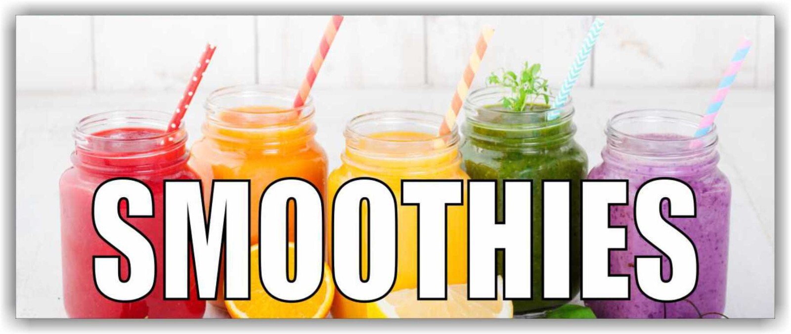 SMOOTHIES Advertising Banner Vinyl Sign health food fresh fruits tea bar drink