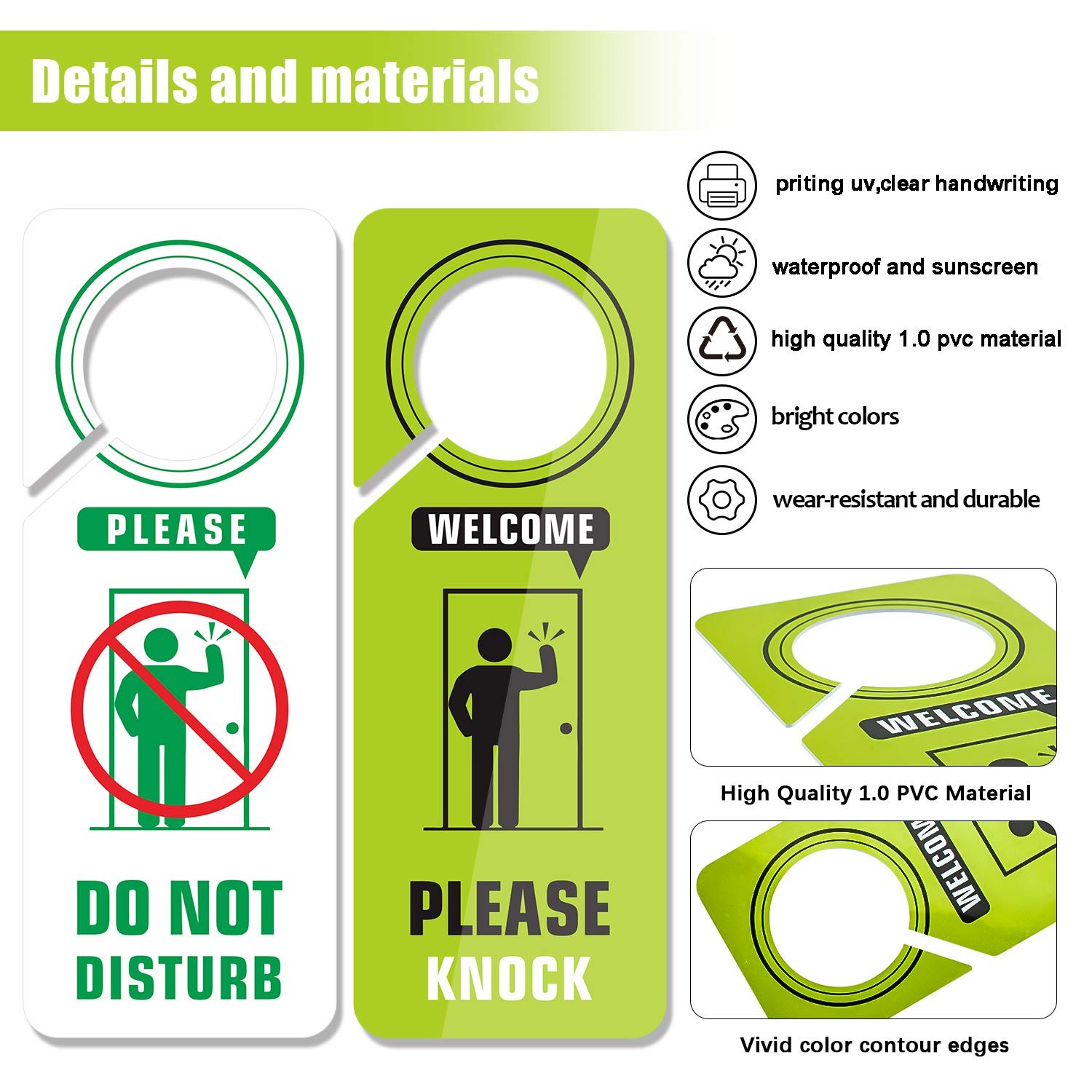 2 Pack Do Not Disturb Door Hanger Sign for Bedroom Hotel Home Office