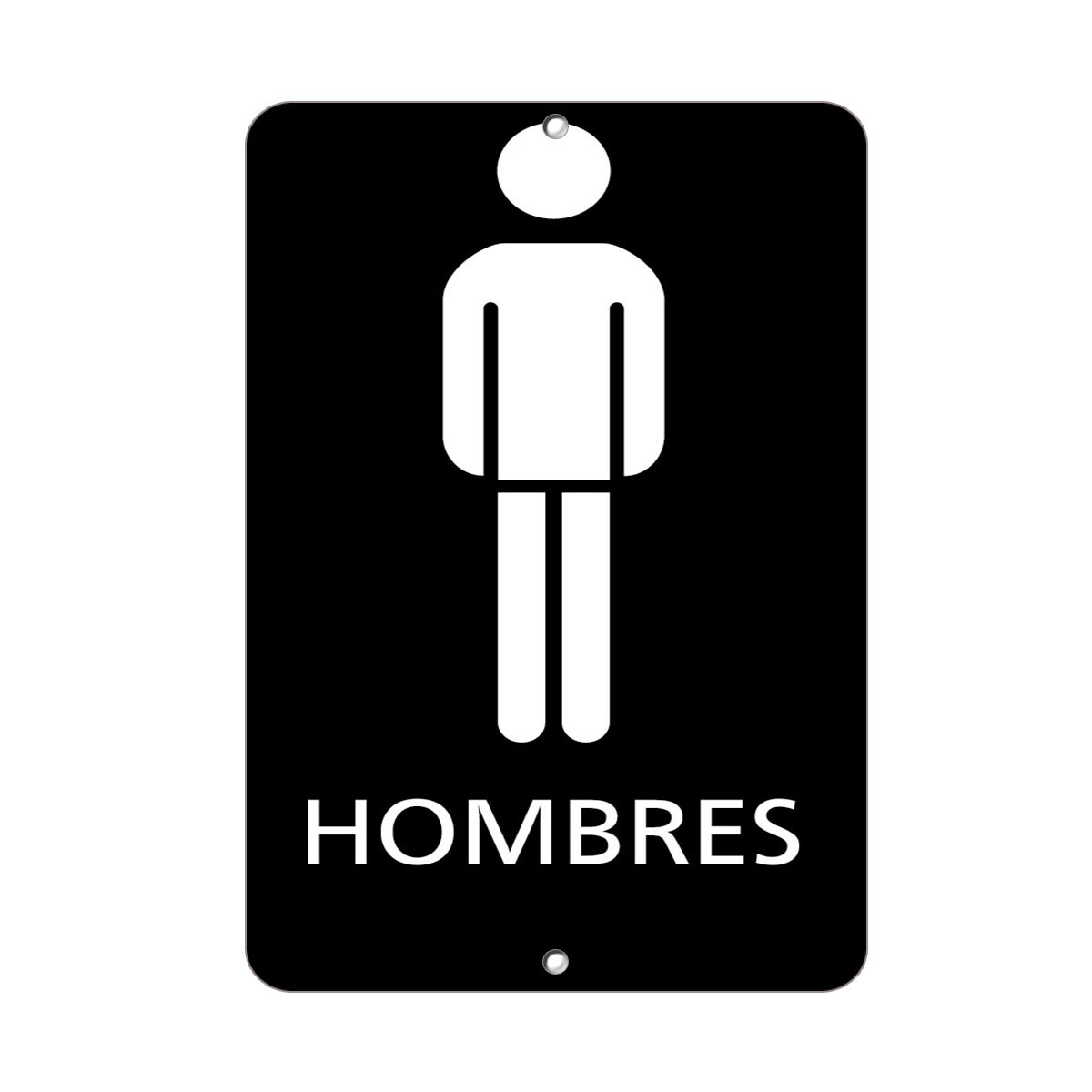 Vertical Metal Sign Multiple Sizes Hombres A Ada Bilinguals Weatherproof Street