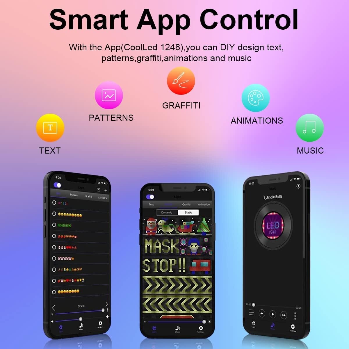 Scrolling LED Sign Matrix Pixel Panel CAR Advertising Screen APP Control