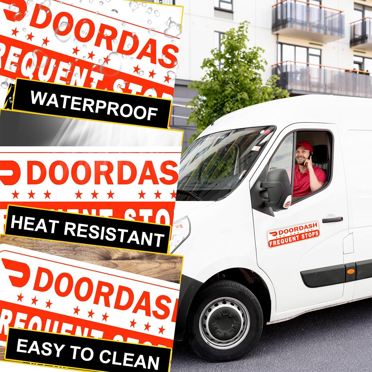 2 Pack Doordash Magnetic Sign for Car, Doordash Car Magnets Sign, Reflective Foo