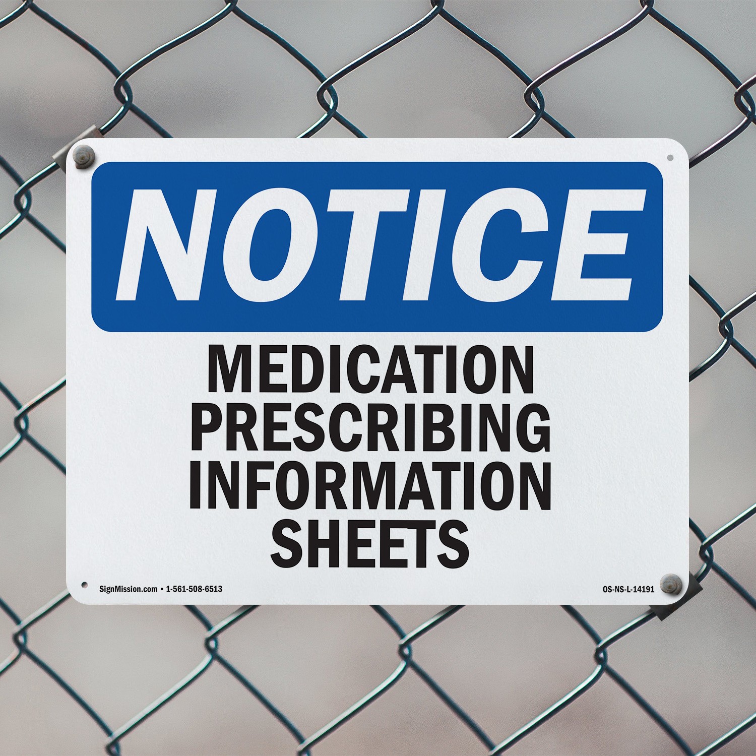 Medication Prescribing Information Sheets OSHA Notice Sign, Decal 5 or 10 Pack