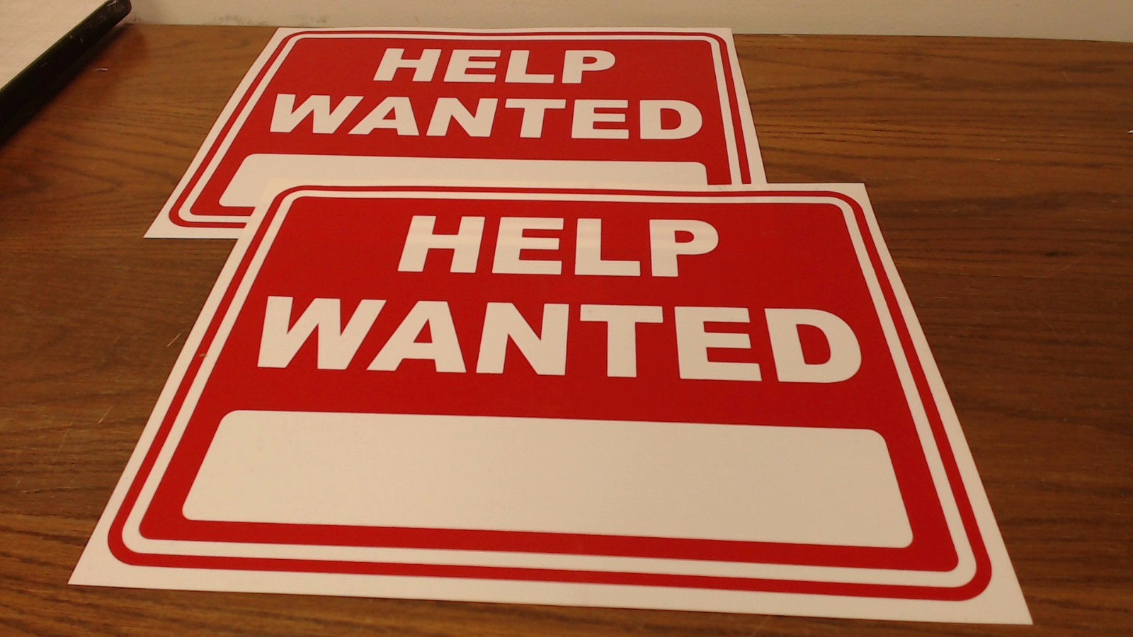 2 Large Help Wanted Signs 14 1/8&Prime; X 10 5/8 Weatherproof Plastic. Business