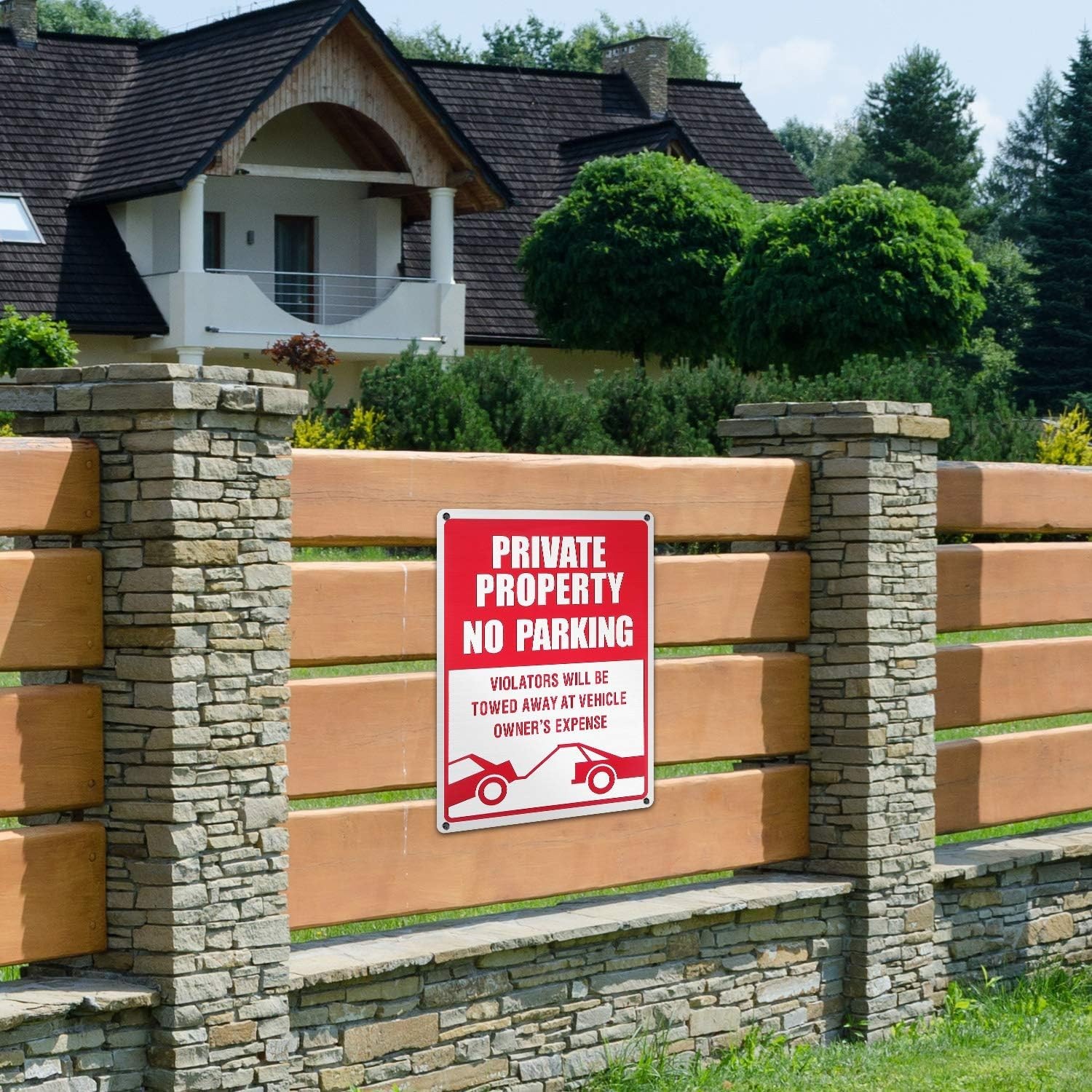 1 Pcs No Parking Sign, 14 x 10 Inches Reflective Private Property Sign Violat…
