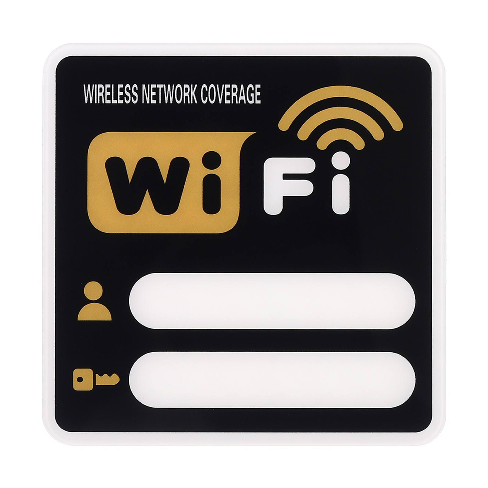 6&Prime; x 6&Prime; Wifi Password Sign, 1 Pcs Acrylic WiFi Sign Self Adhesive, Gold