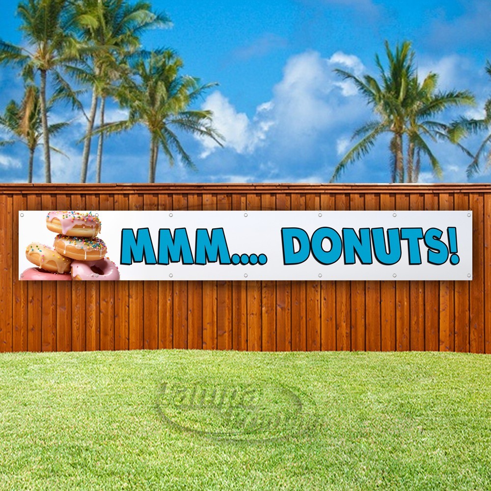 MMM… DONUTS Advertising Dessert Food Snack Vinyl Banner Flag Sign USA XL01817