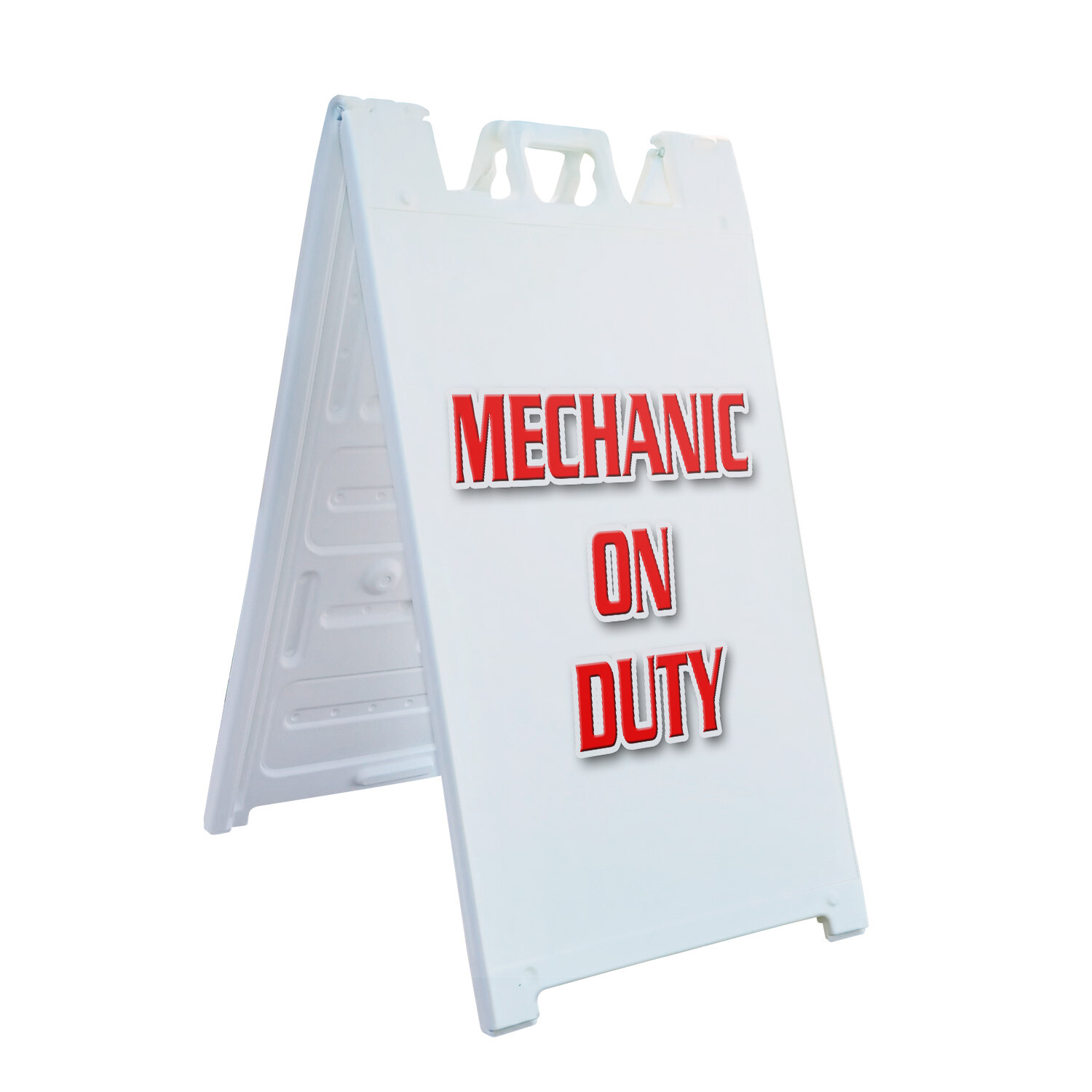A-frame Sidewalk Mechanic On Duty 24&Prime; x 36&Prime; Double Sided A-Frame Sidewalk Sign