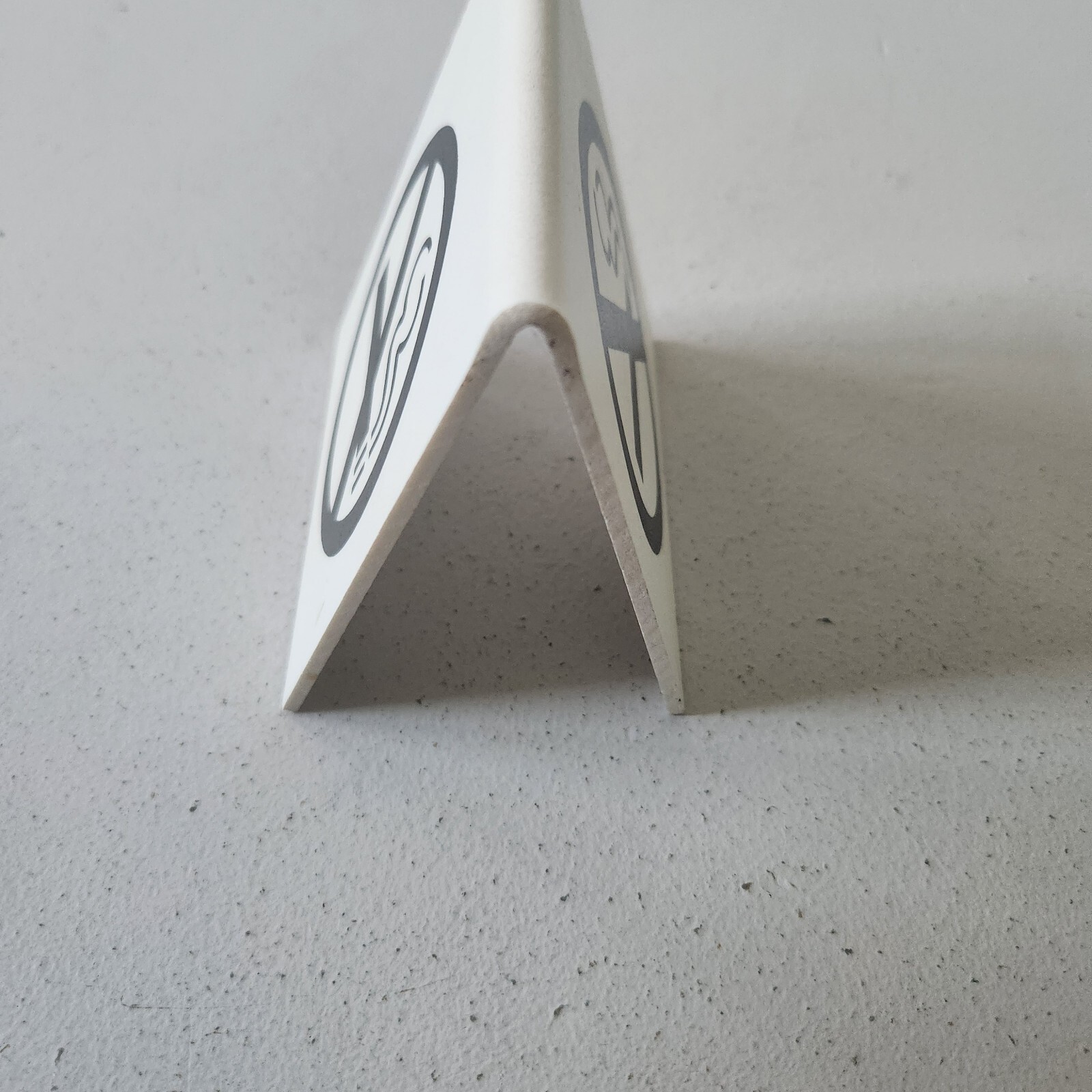 No Smoking Symbol Black Sign Table Top Tent A-Frame Double Sided White Plastic