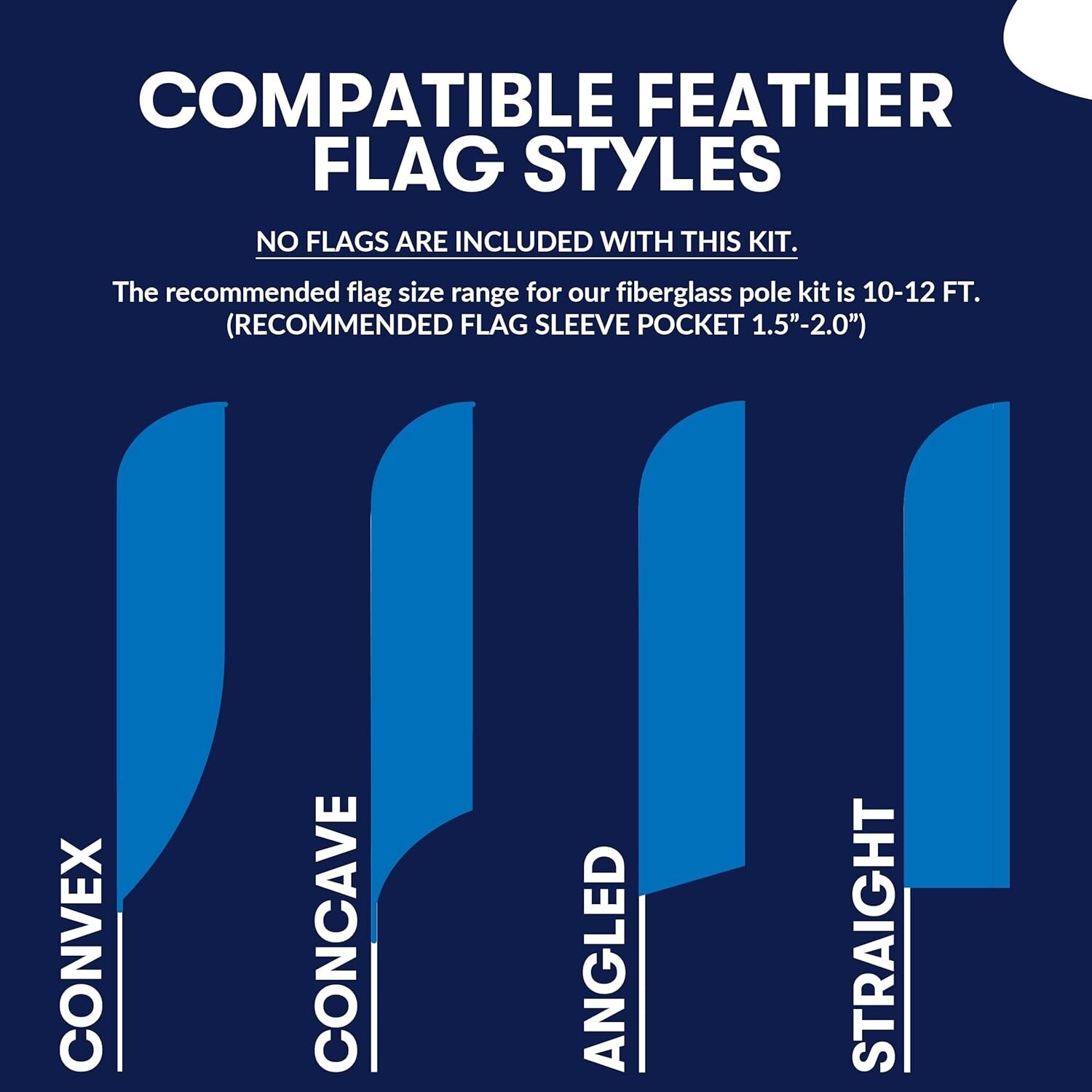 Durable 100% Fiberglass Feather Flag Pole Kit – 15ft Tall for Business Displays
