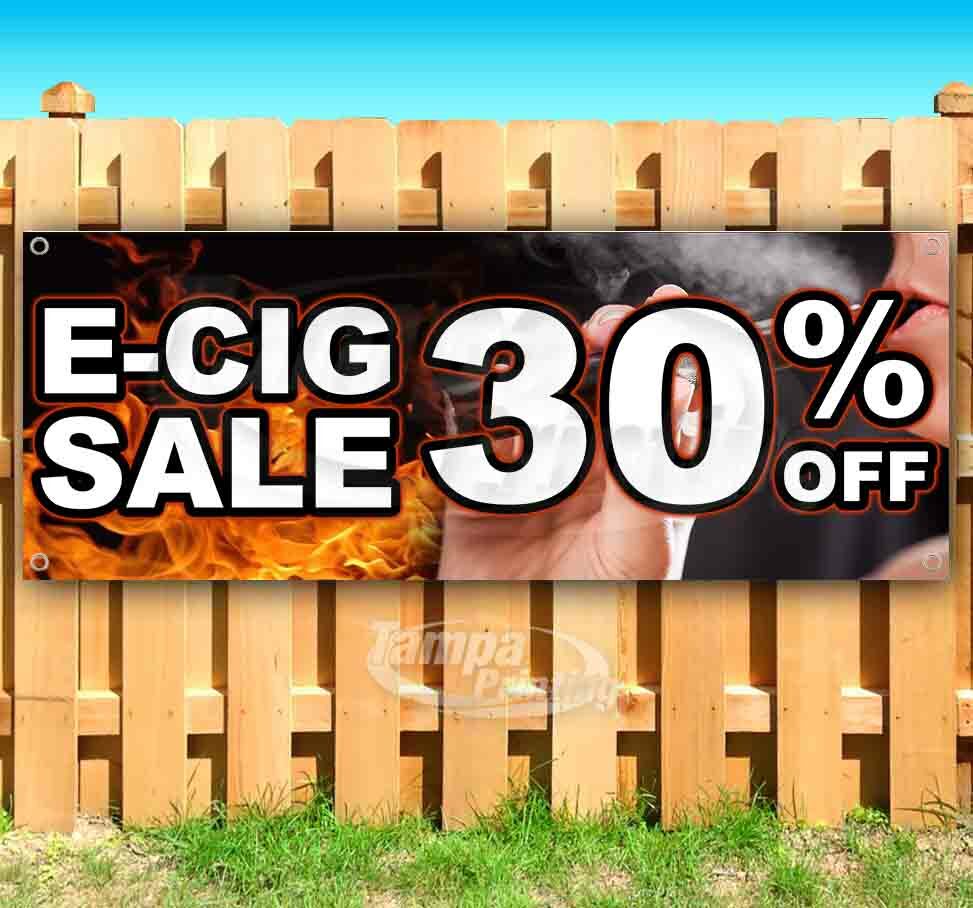 E-CIG SALE 30% OFF Advertising Vinyl Banner Flag Sign Many Sizes Available VAPE