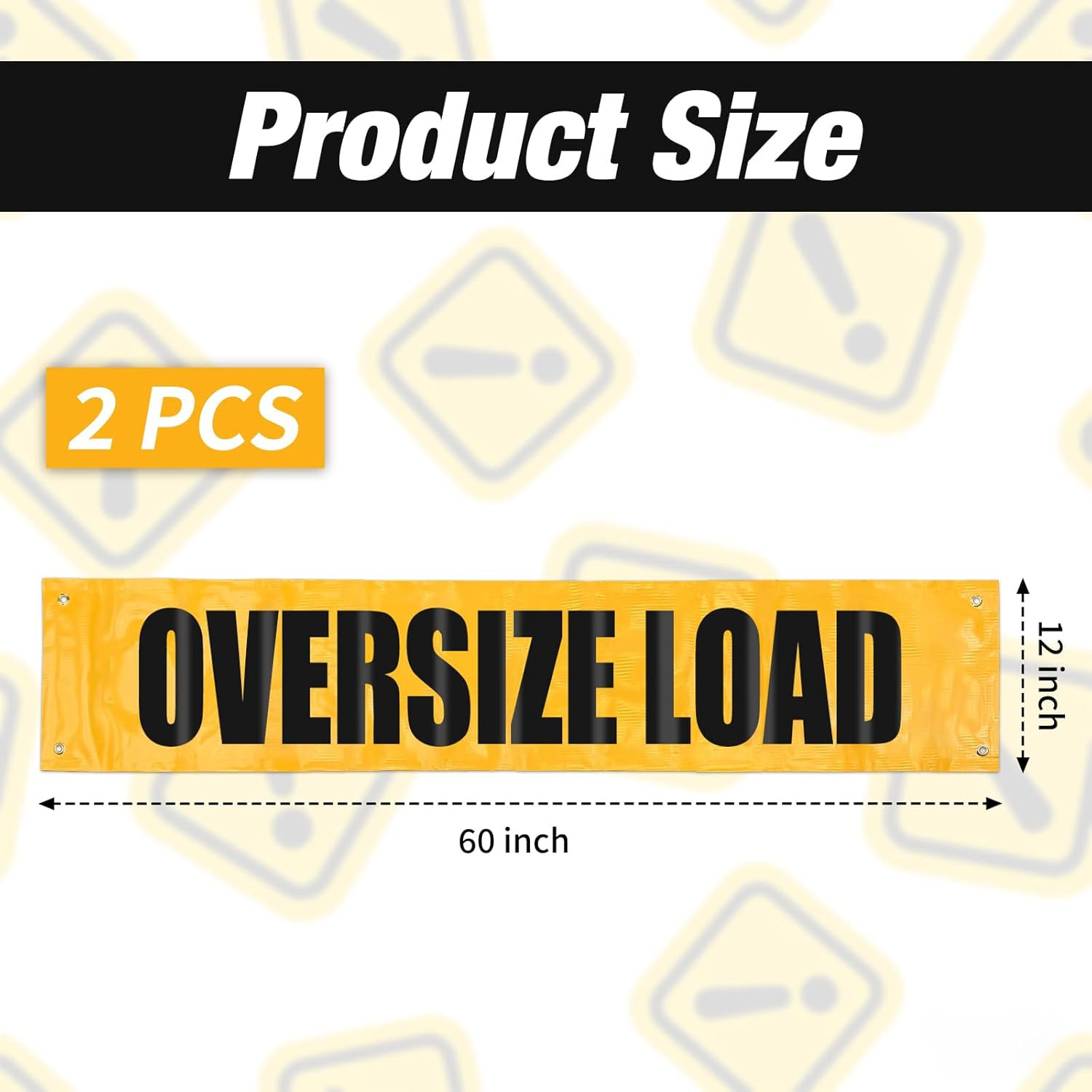2 Pack 12 X 60 Inch Oversize Load Signs for Trucks Escort Vehicles Accessories W