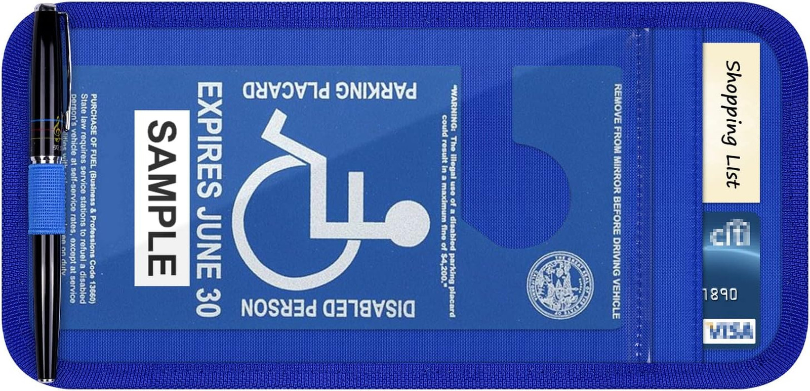 Handicap Placard Holder for Auto, Wisdompro Disabled Parking Permit Sign Protect