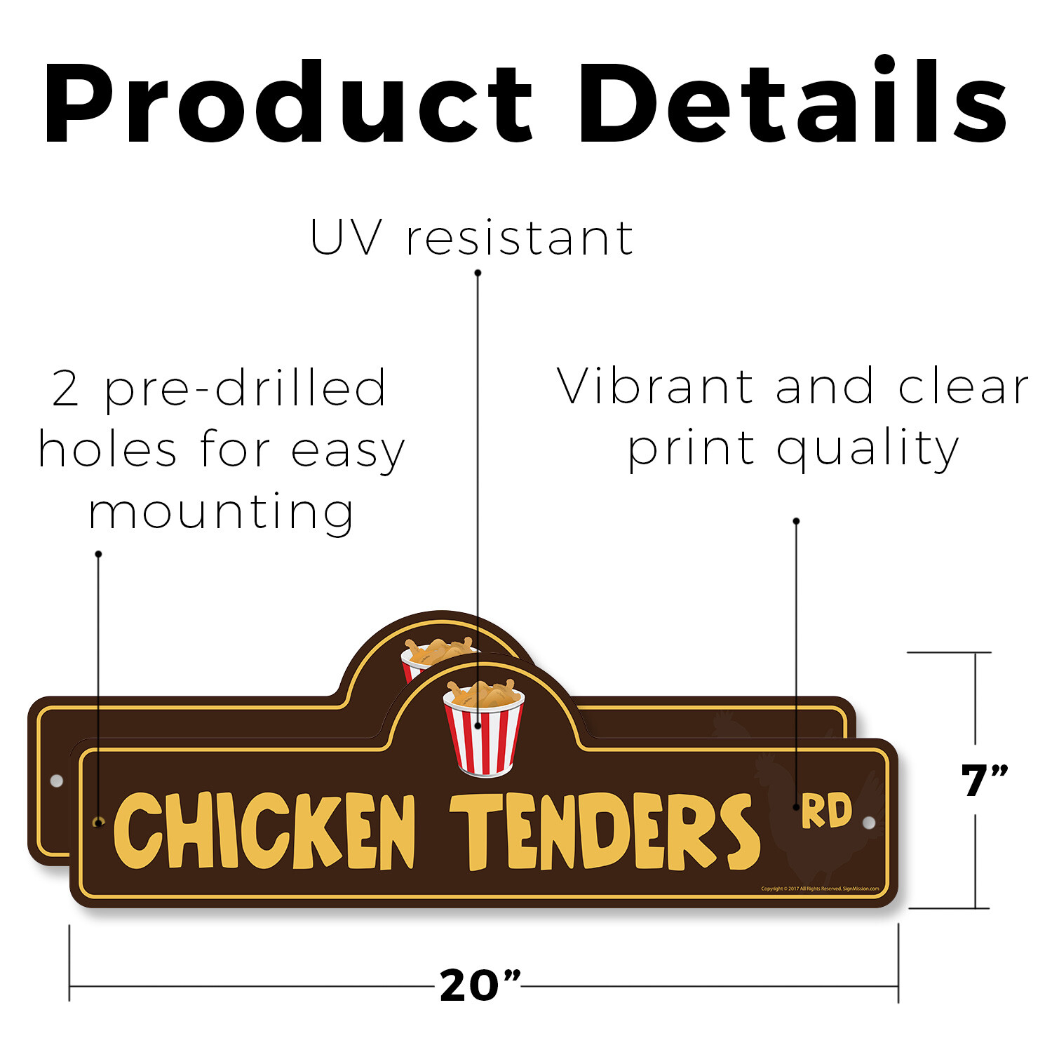 Chicken Tenders Plastic Street Sign Crossing Xing Gift Novelty Funny